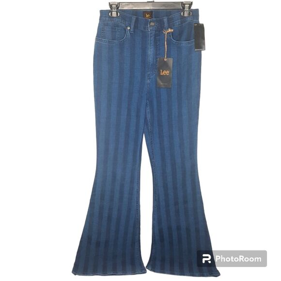 Lee Hi-Rise Flare Jeans in Mid stripes Size 29×33 NWT - Picture 3 of 8